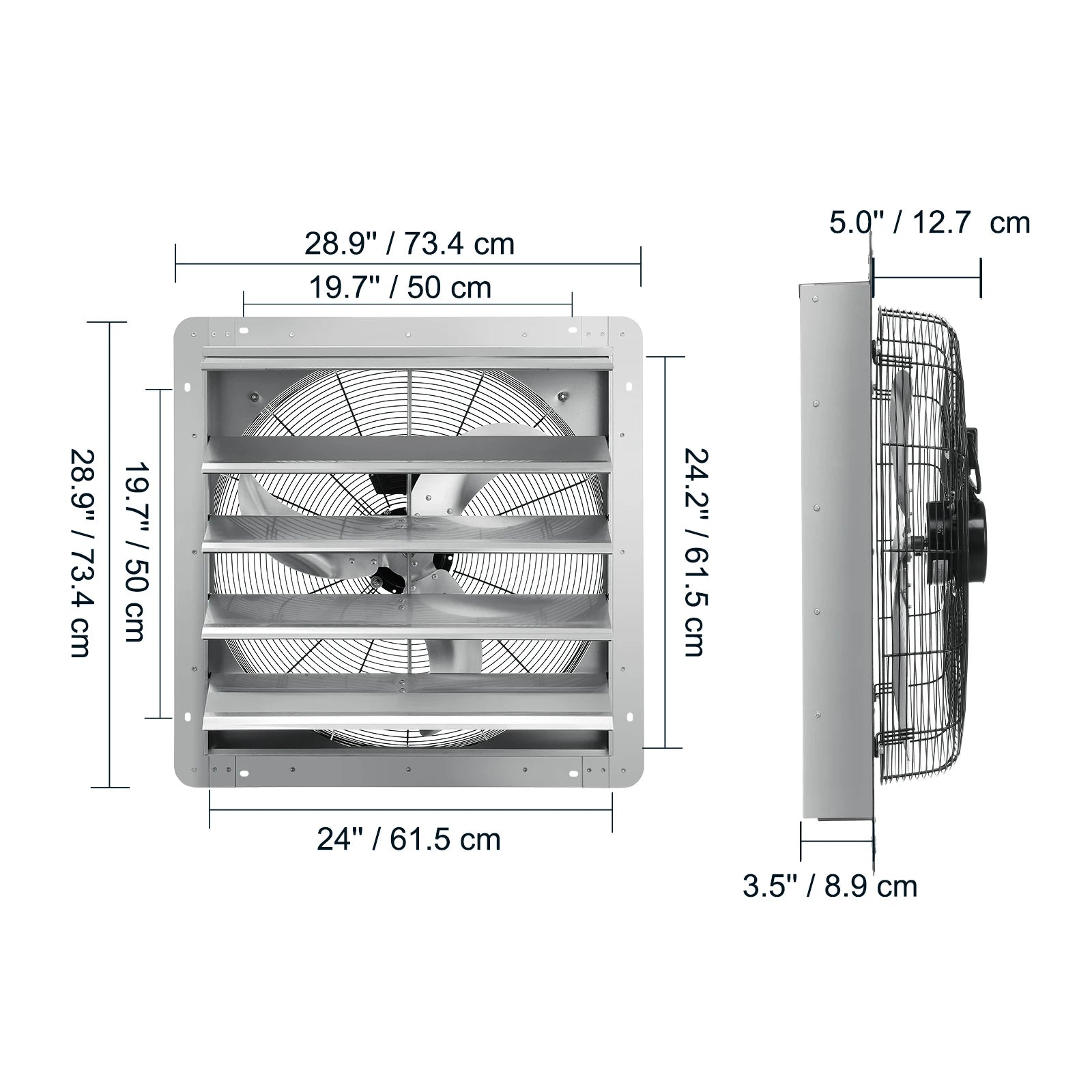 SucceBuy Shutter Exhaust Fan Aluminum Wall Mount Attic Fan w/ AC-motor Ventilation Cooling for Greenhouses Garages Shops FCC