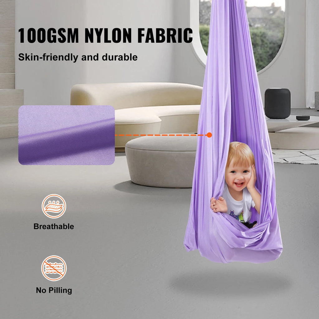 SucceBuy Sensory Swing for Kids3.1Yards Therapy Swing for Child w/Special Needs Cuddle Swing for Child w/ Autism ADHD Aspergers