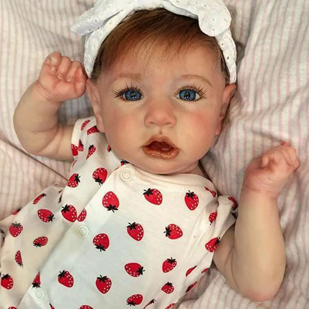 Lifelike Reborn Baby Doll Girl 55cm Handmade Realistic Newborn Baby Doll Soft Silicone Vinyl Reborn Toddler Doll