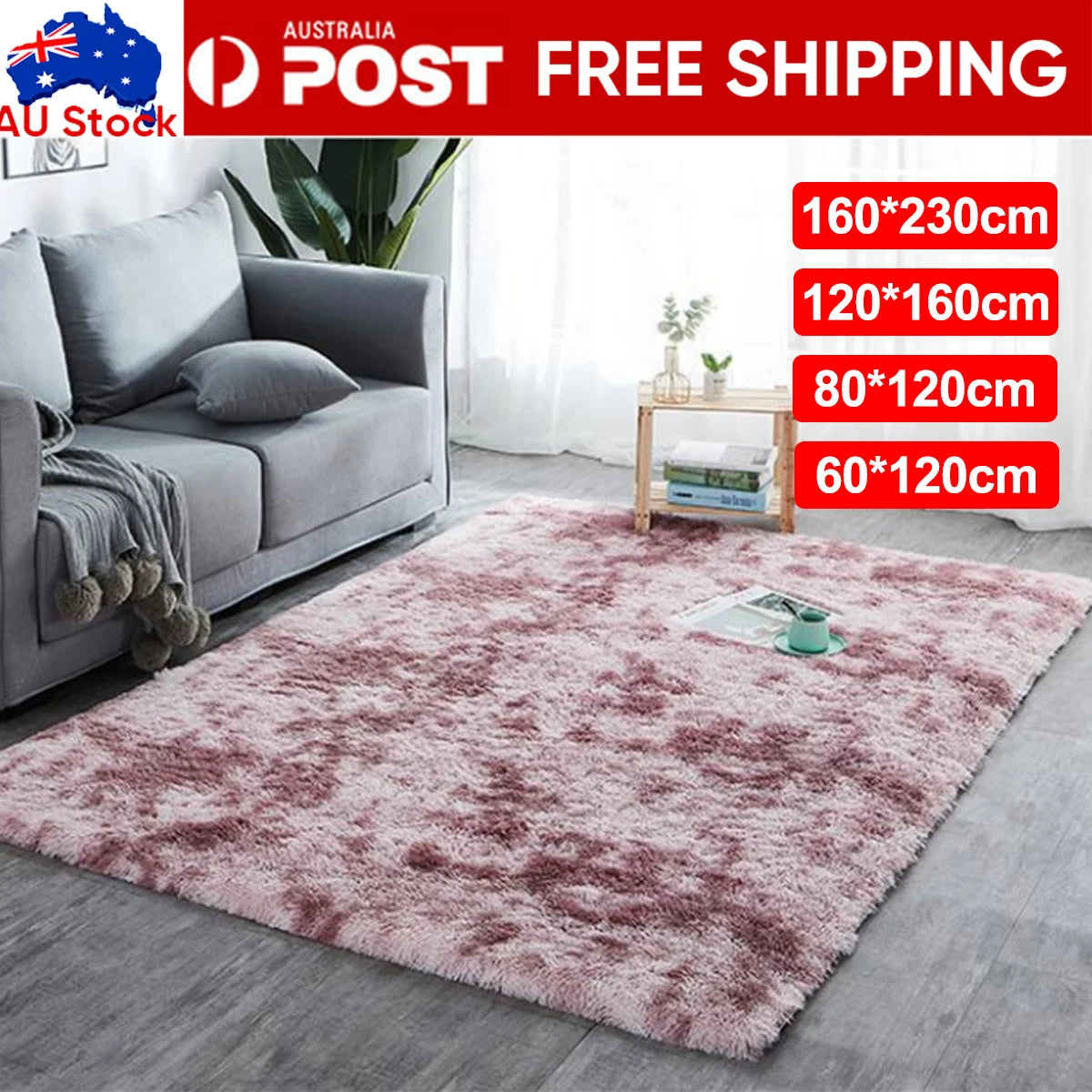 80-300cm Floor Rug Rugs Fluffy Area Carpet Shaggy Soft Large Pads Living Room Bedroom Pad 3 Sizes