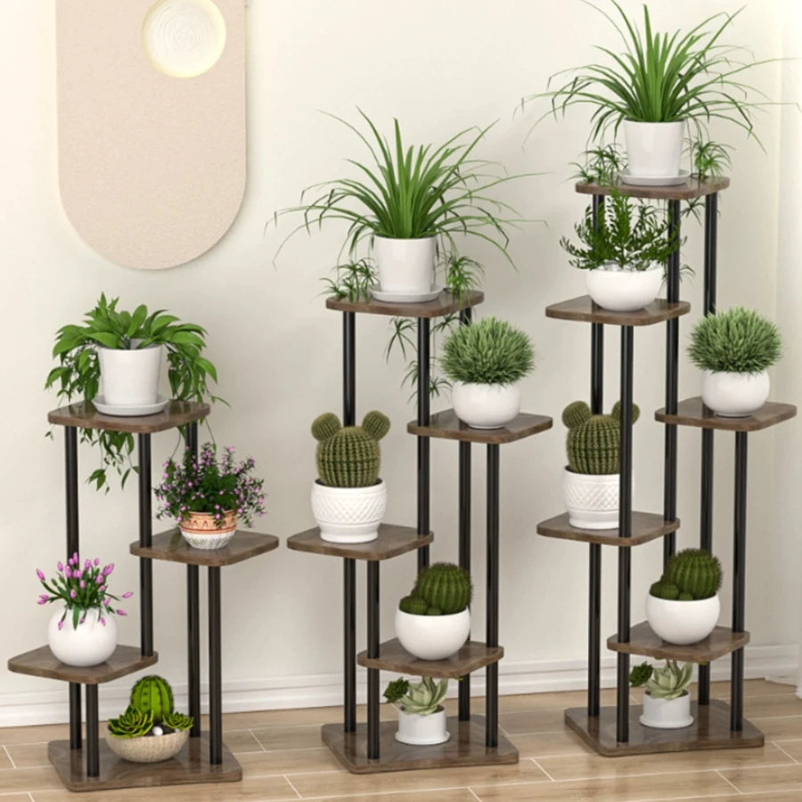 Plant Stand - All-Season Outdoor Flower Shelf With Multi-Tier Space-Saving Design For Balcony, Garden & Patio Living Room