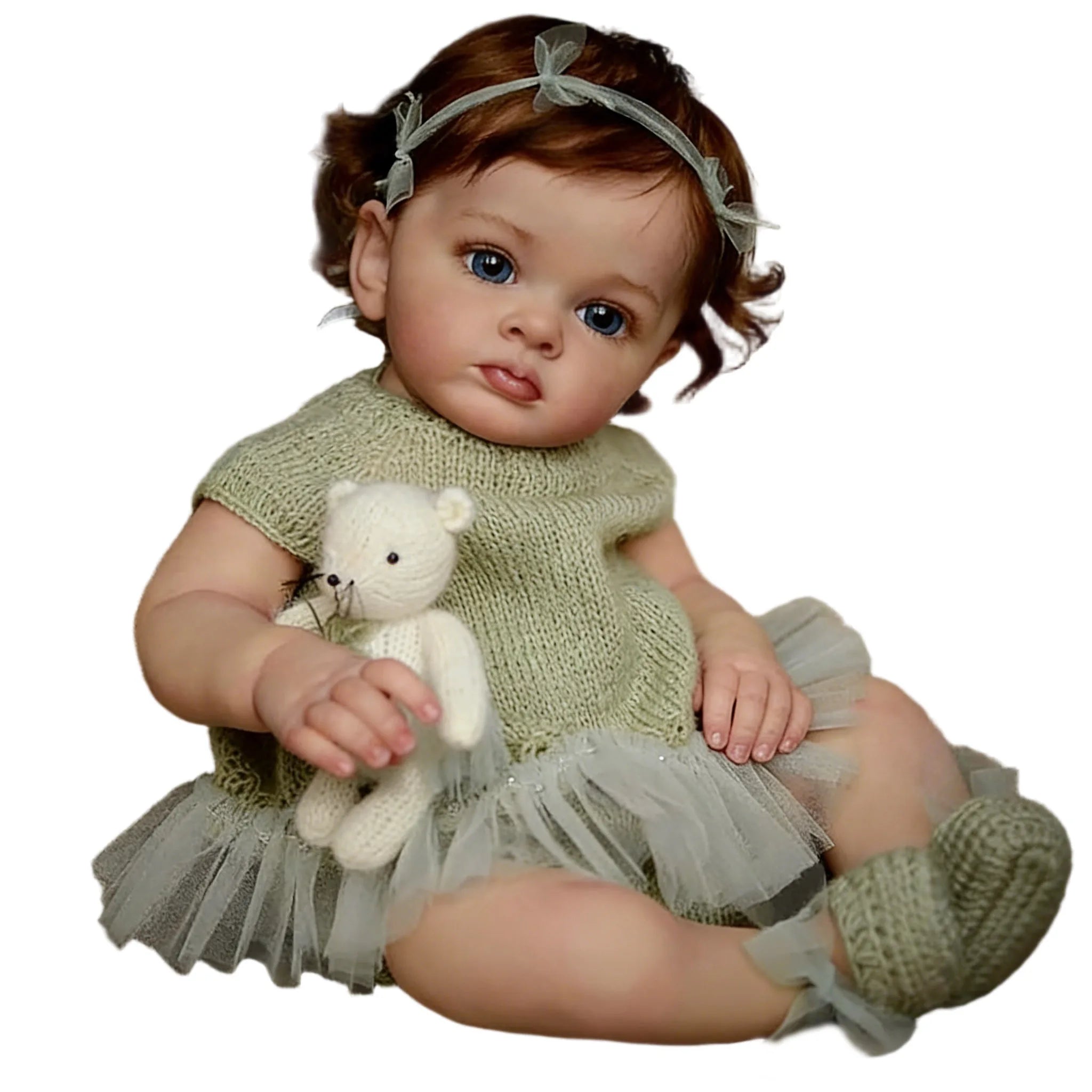Lifelike Reborn Baby Doll Girl 55cm Handmade Realistic Newborn Baby Doll Soft Silicone Vinyl Reborn Toddler Doll