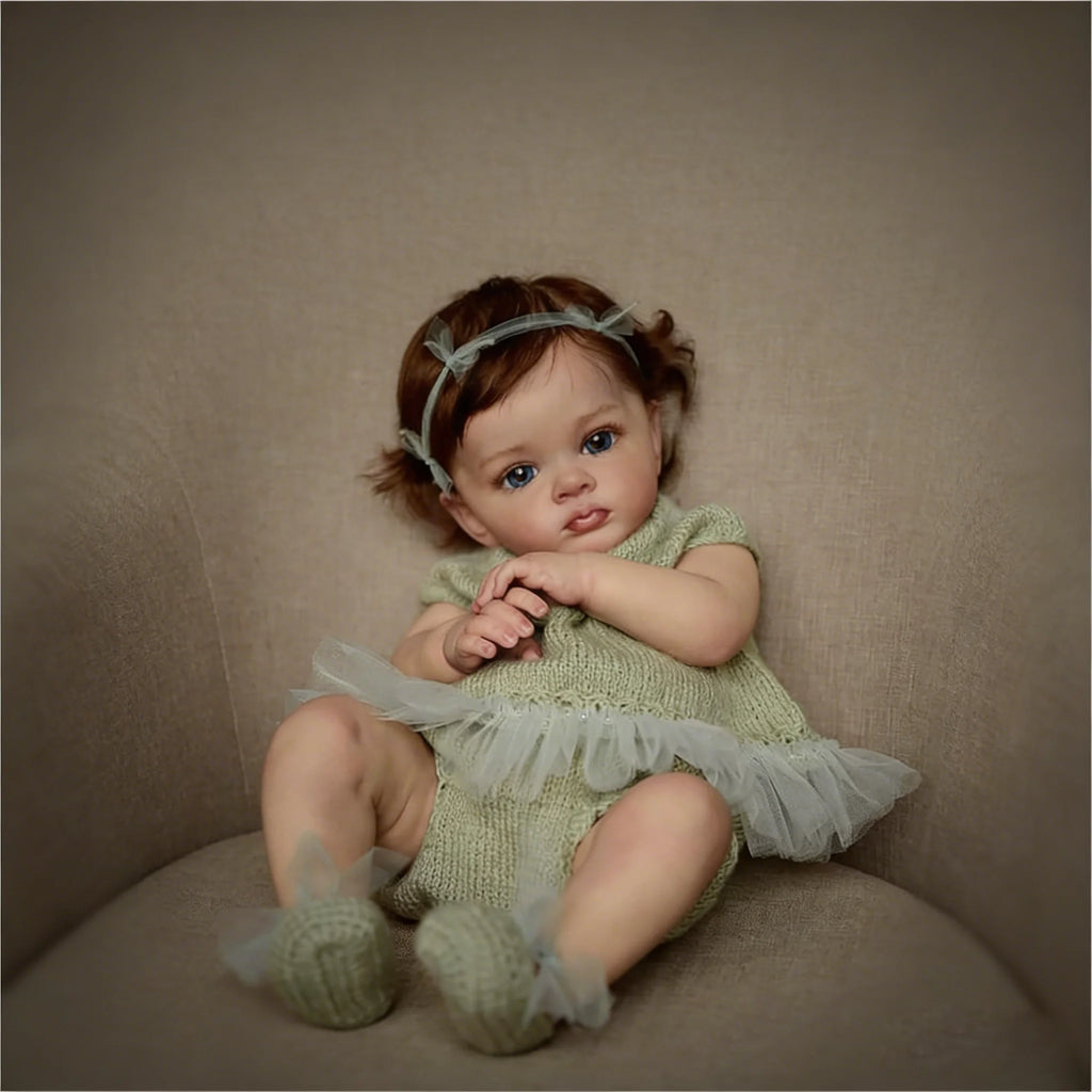 Lifelike Reborn Baby Doll Girl 55cm Handmade Realistic Newborn Baby Doll Soft Silicone Vinyl Reborn Toddler Doll