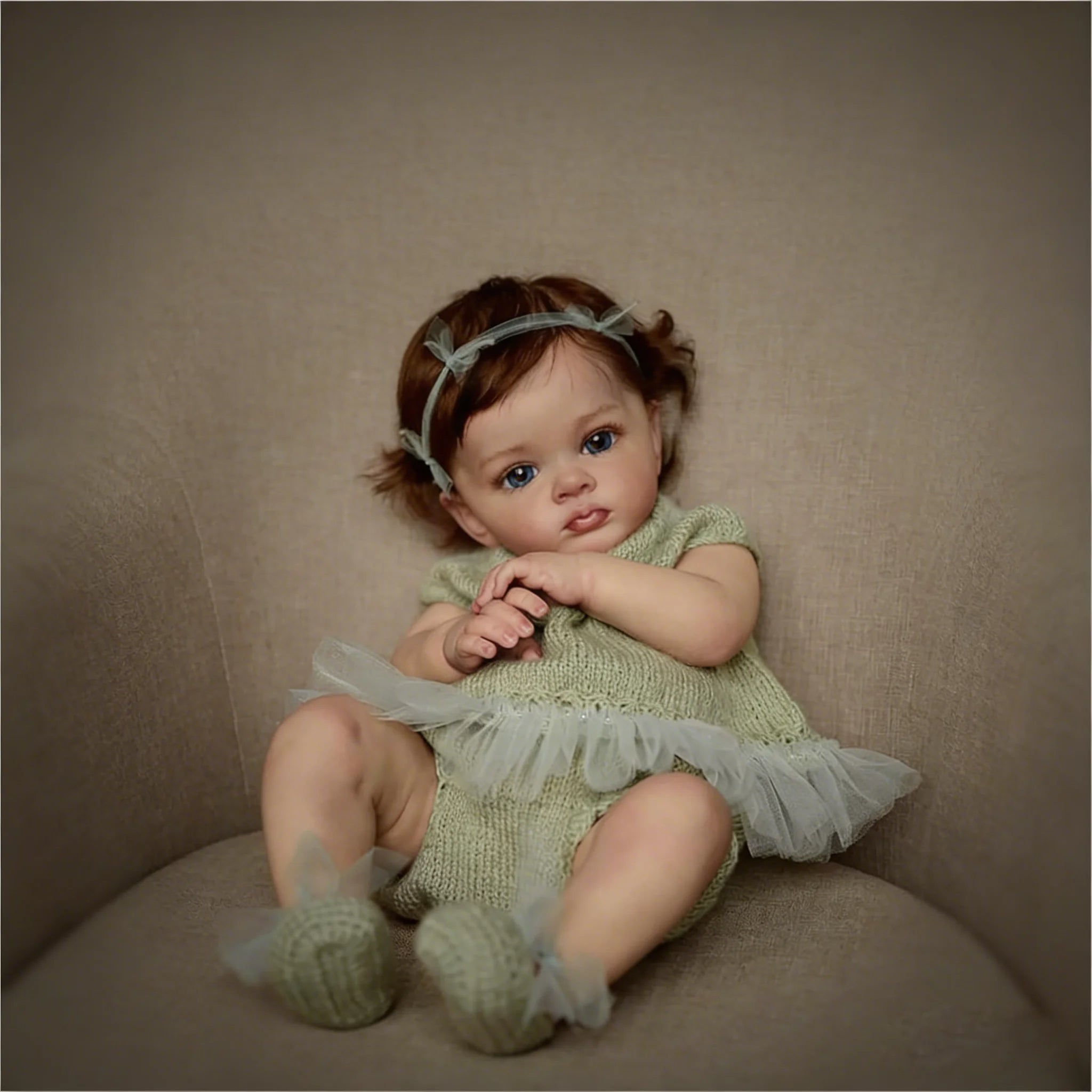 Lifelike Reborn Baby Doll Girl 55cm Handmade Realistic Newborn Baby Doll Soft Silicone Vinyl Reborn Toddler Doll