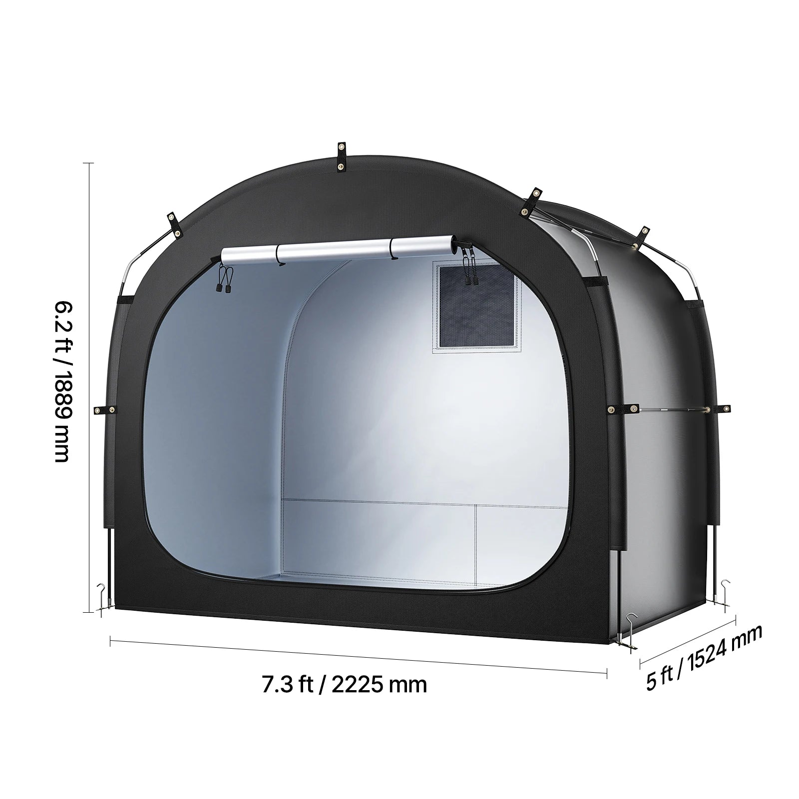 SucceBuy Bike Storage Tent Outdoor Waterproof Spacious Bike Storage Tent with Ventilated Window High Strength Fiberglass