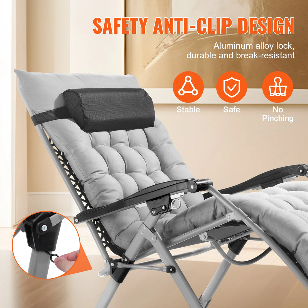 SucceBuy Zero Gravity Chair Zero Gravity Recliner Lounge Chair Adjustable Anti Gravity Chair with Cushion Footrest & Cupholder