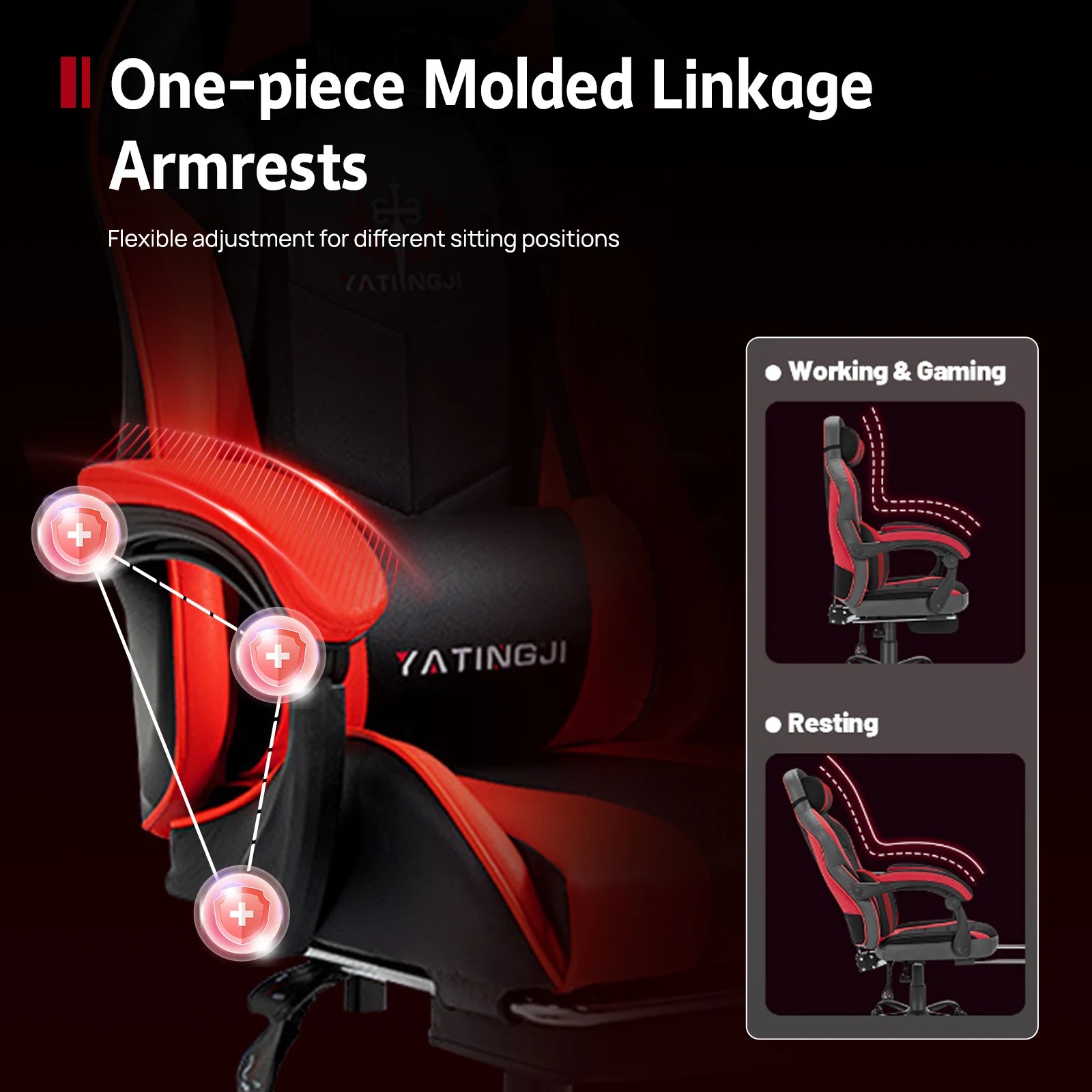 PORIYA Gaming Office Chair Racing Executive Footrest Computer Seat PU Leather