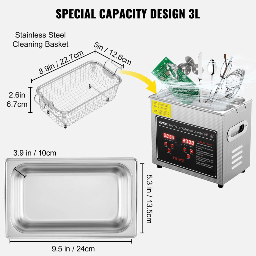 SucceBuy  2L 3L 6L 10L 22L 30L Ultrasonic Cleaner Stainless Steel Portable Cleaning Washing Machine Ultrasound Home Appliance