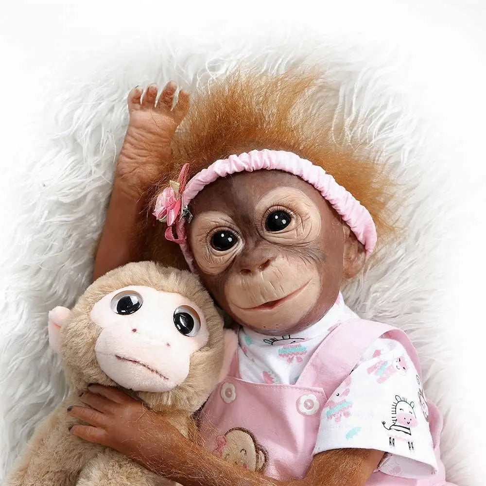 Reborn Monkey Dolls Realistic Reborn Dolls Girls 21inch 52cm Soft Silicone Vinyl Newborn Baby