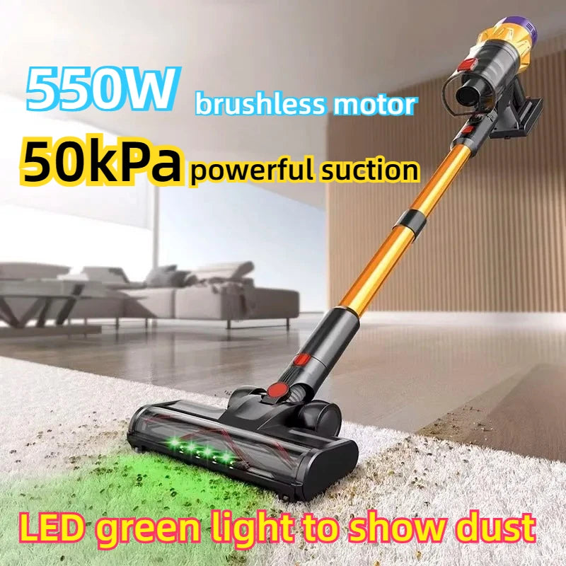 MPQU 50kPa 550W Wireless Vacuum Cleaner Touchscreen Removable Battery 3 Power Mode Electric Broom Rechargeable Vacuum Cleaner