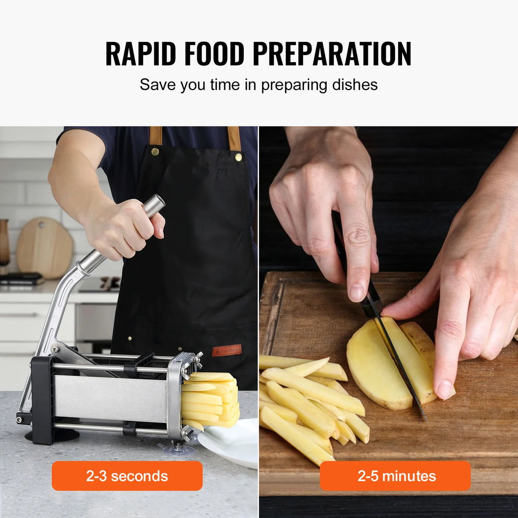 SucceBuy French Fry Cutter Potato Slicer 1/2 3/8 1/4In Stainless Steel Blades for Potato French Fries Cucumber Vegetables Carrot