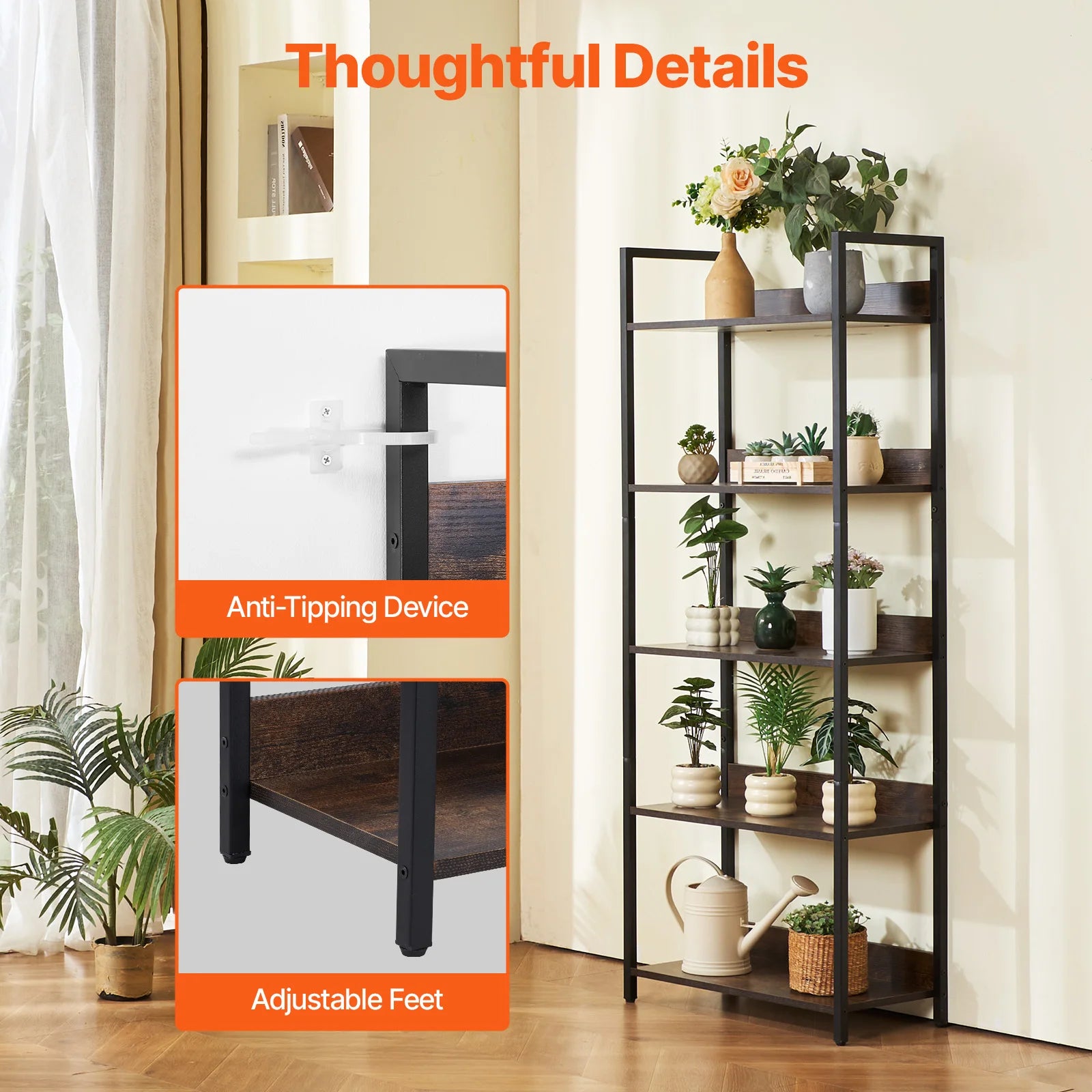 SucceBuy Metal Bookshelf 3-14-Tier Tall Industrial Bookshelf Vintage Display Storage Bookcase with Open Shelves to Home Office