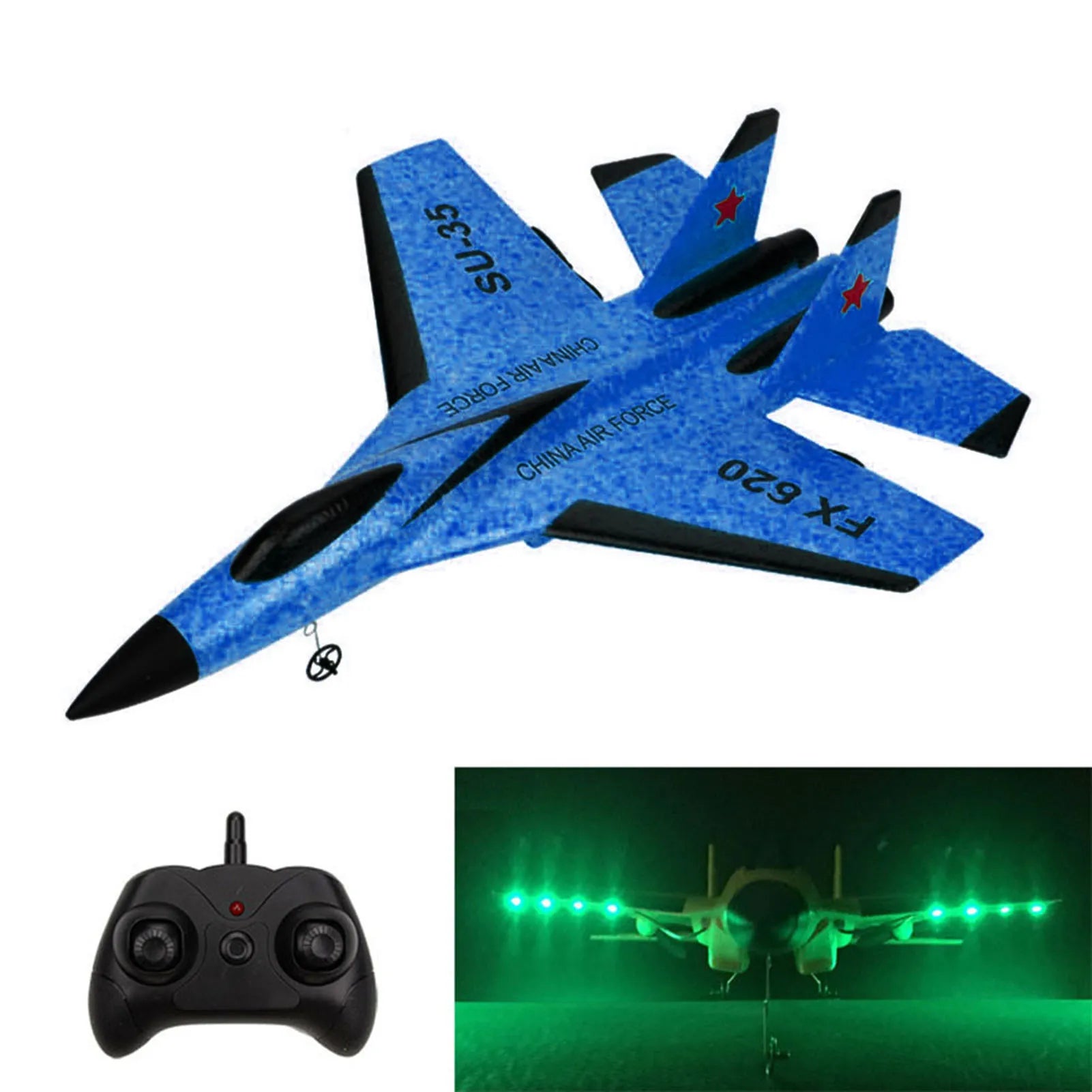 2.4GHz RC Plane Gliding SU-35 Aircraft RC Airplane Model EPP Flight Toys 3-axis Gyro Stability for Adults Kids Boys 1 Battery