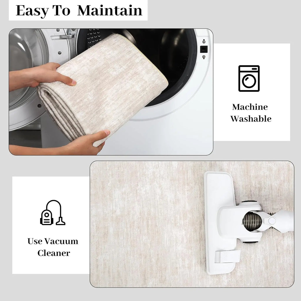 Large Solid Area Rug Washable Rug Soft Modern Floor Mat Non-Slip Stain Resistant Abstract Throw Floor Carpet for Living Room