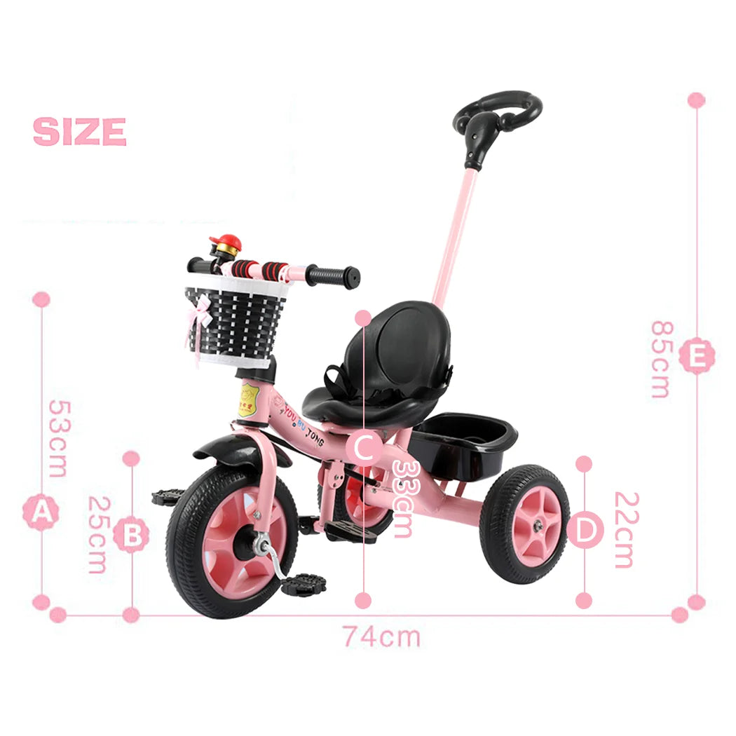 3 Wheel Bike Bicycle Tricycle Trike Basket Ride On Toy Kids/Children/Toddler 3y+