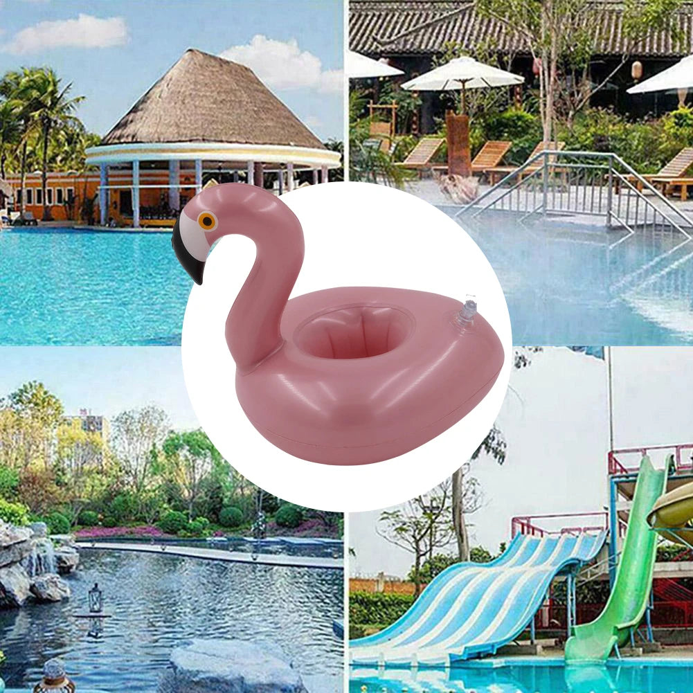 Swimming Pool Drink Cup Stand Inflatable Pool Floats Bar Coasters PVC Cooler Table Party Supplies Gift for Family Friends