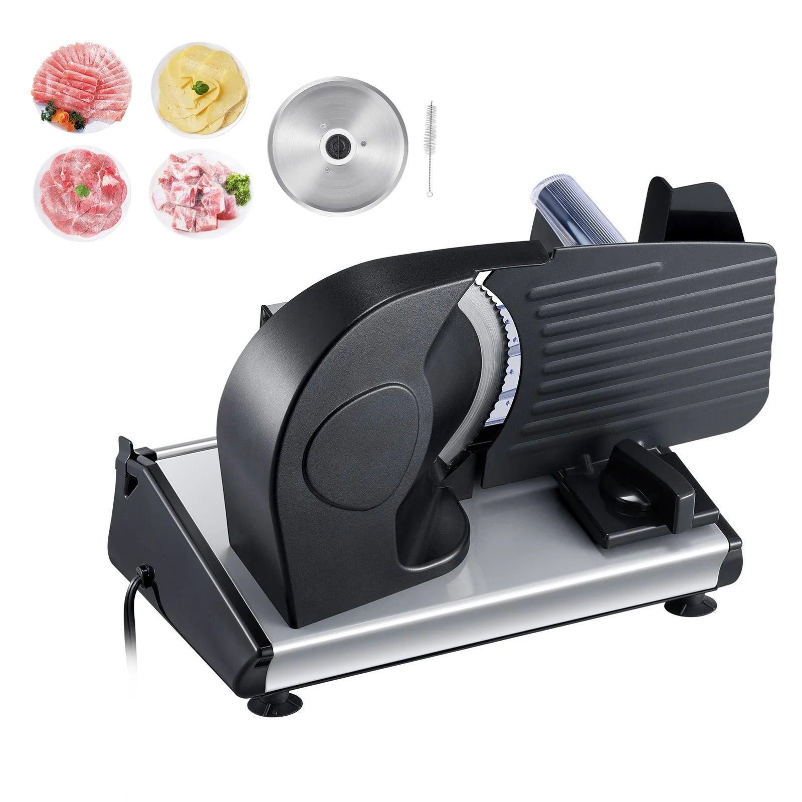 SucceBuy Meat Slicer 180 W&7.5 inch Electric Deli Food Slicer Meat Cutter w/ two Premium SUS420 Blades for Meat Cheese Home Use