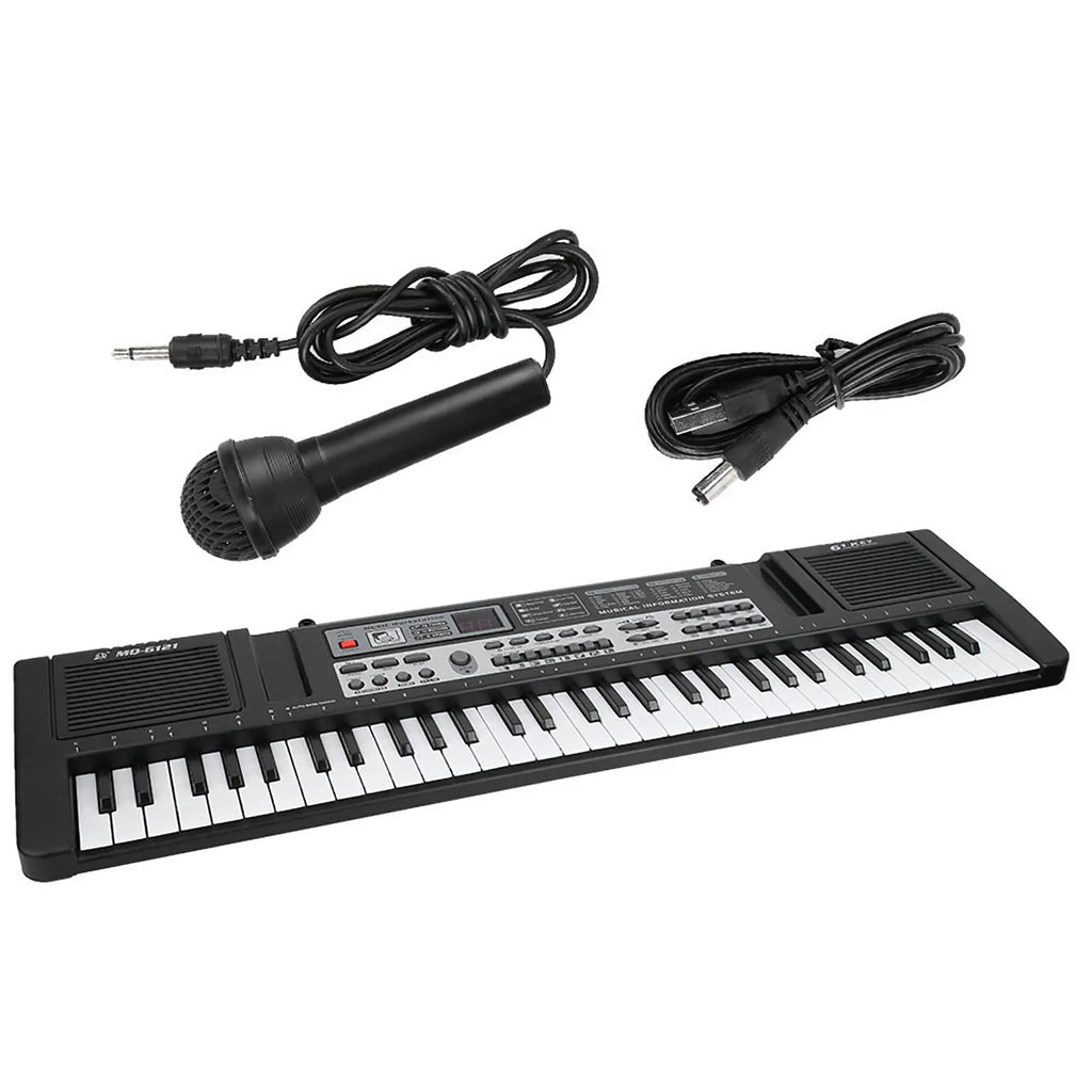 61 Keys Electronic Organ Portable Children Digital Keyboard with Microphone Single Speaker Design Easy Using Brand New Music Toy