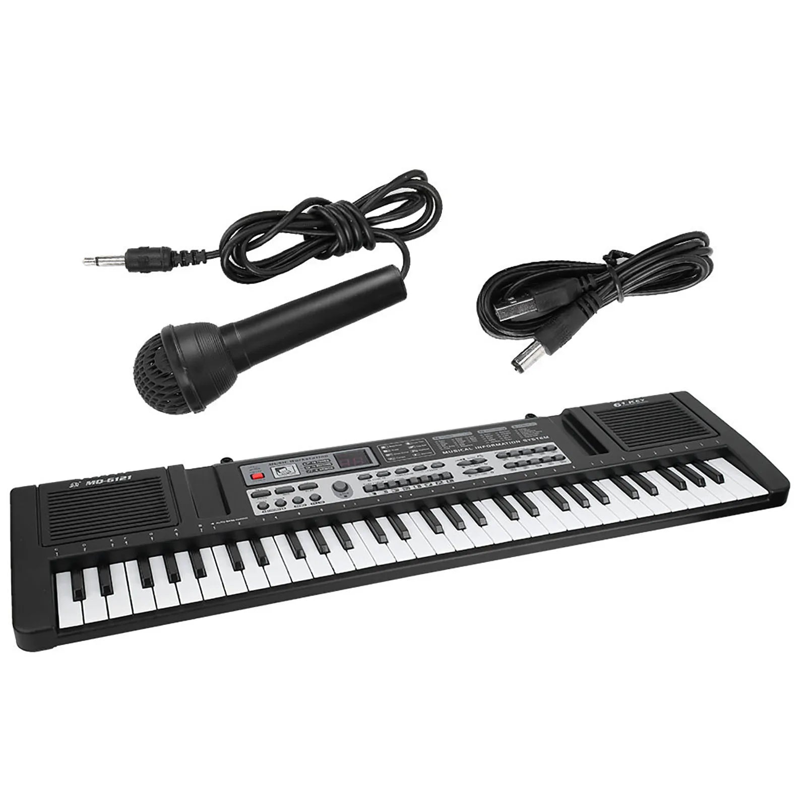 61 Keys Electronic Organ Portable Children Digital Keyboard with Microphone Single Speaker Design Easy Using Brand New Music Toy