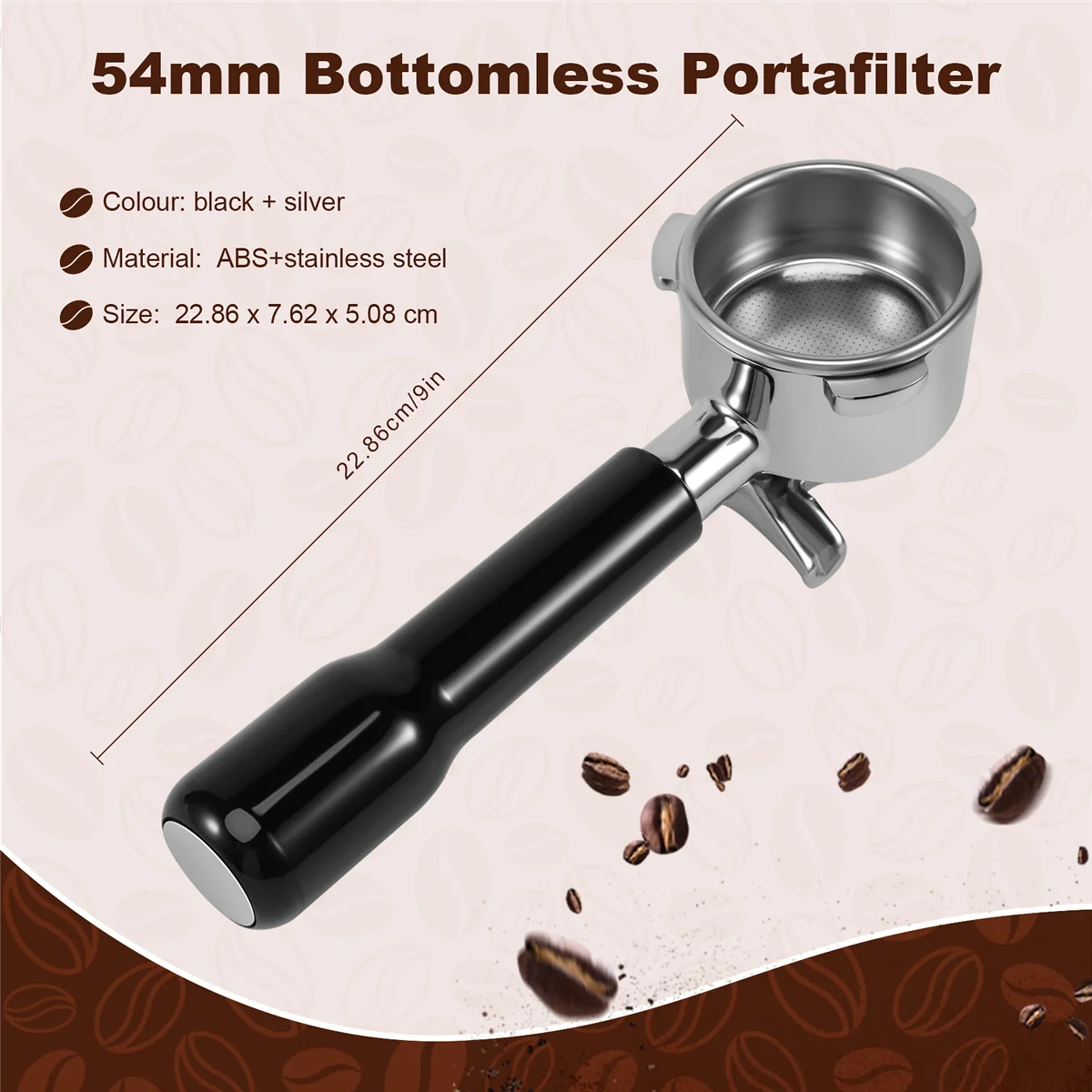 54mm Portafilter for Breville BES870XL, BES870BSXL, BES878BSS, BES880BSS, BES840XL Stainless Portafilter Filter Holder