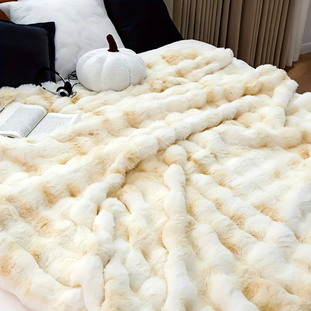 [Cozy|Faux Rabbit] Soft, Warm, 1pc Cozy Faux Rabbit Fleece Blanket | Throw for Bedroom, Guest Room, Living Room 2KG