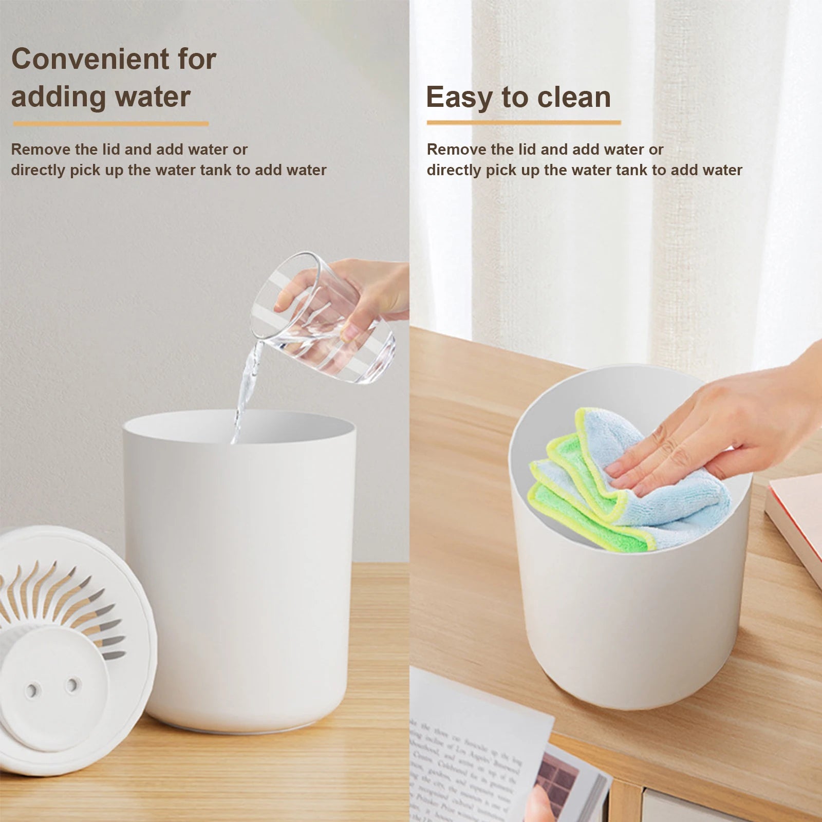 3L Electric Aroma Diffuser USB Rechargeable Mute Water Supplement Humidifier LED Portable Ultrasonic Sprayer for Bedroom Desktop