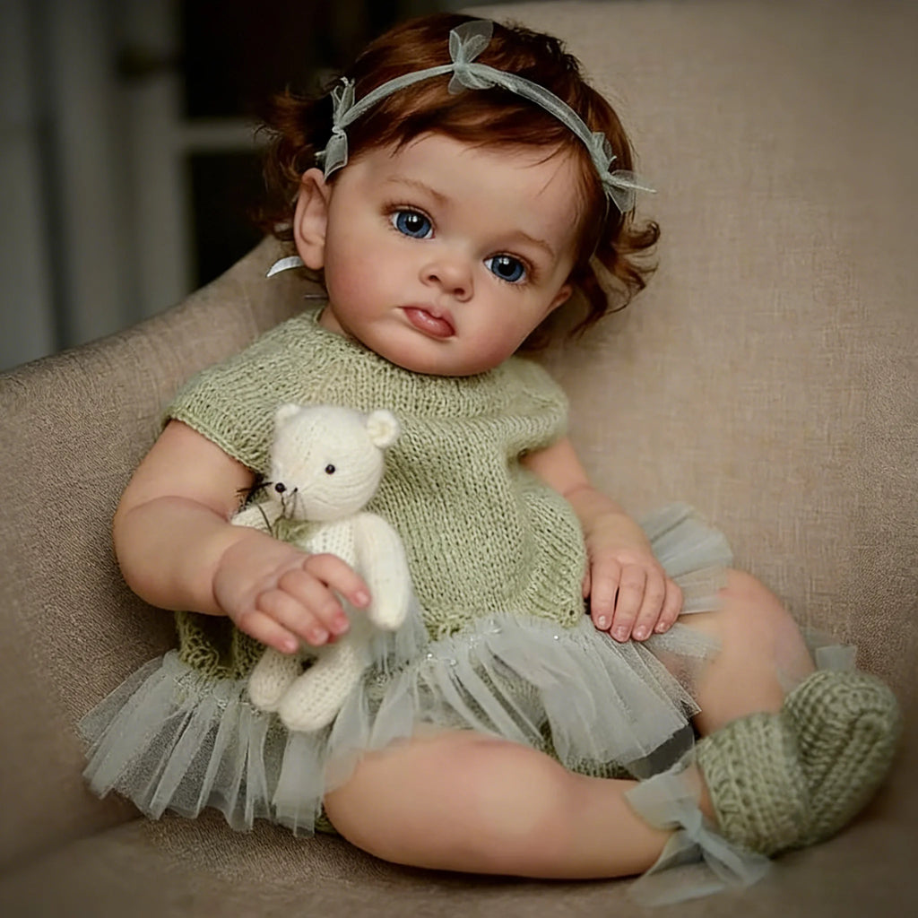 Lifelike Reborn Baby Doll Girl 55cm Handmade Realistic Newborn Baby Doll Soft Silicone Vinyl Reborn Toddler Doll