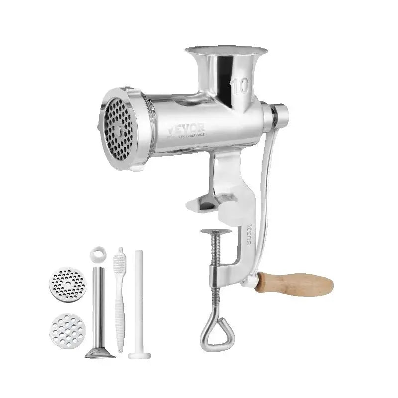 SucceBuy Manual Meat Grinder304Stainless Steel Hand Meat Grinder with Steel Table Clamp Meat Mincer Sausage Maker