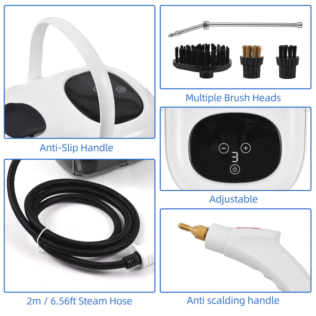 2500W High Pressure Steam Cleaner High Temperature Pressurized Steam Cleaning Machine 1100ml 3 Bar Handheld Steam Cleaners
