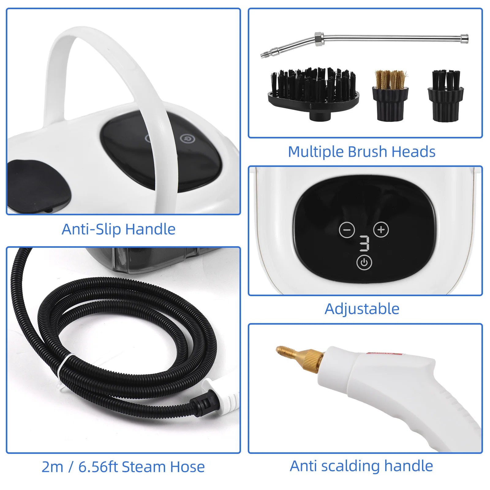 2500W High Pressure Steam Cleaner High Temperature Pressurized Steam Cleaning Machine 1100ml 3 Bar Handheld Steam Cleaners