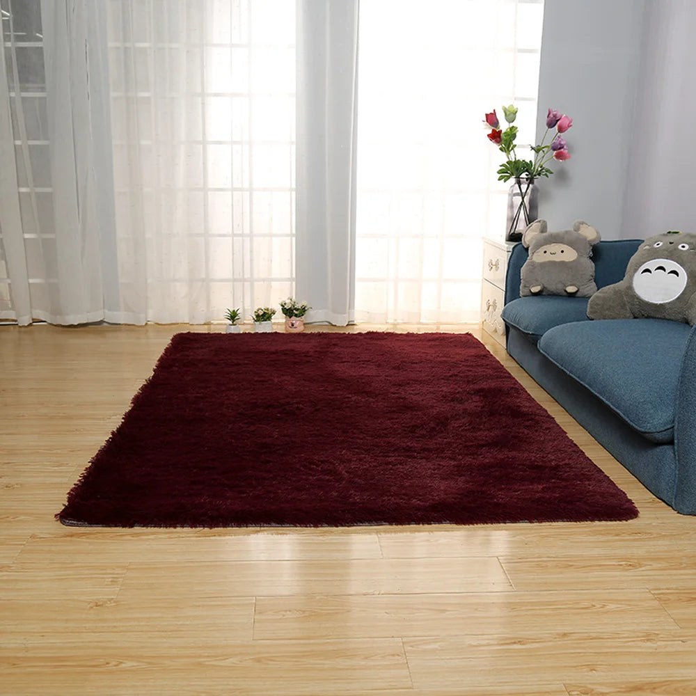 Floor Rug Fluffy Area Carpet Shaggy Extra Soft Thicken Pads Living Room Bedroom