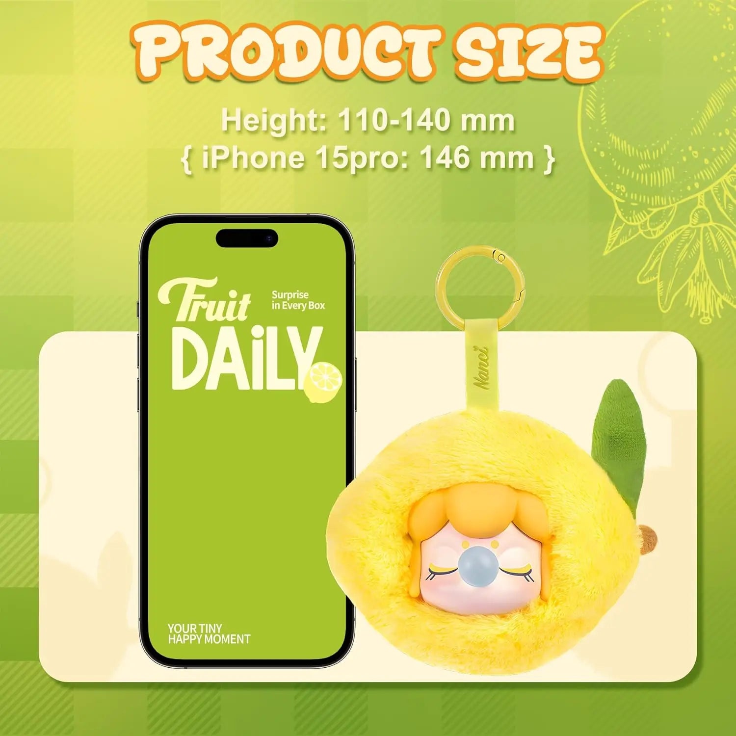 Rolife Plush Blind Box Nanci's Fruit Mood Action Figure Collectible Plush Doll Toys Surprise Box Gift for Kids Friends Adults