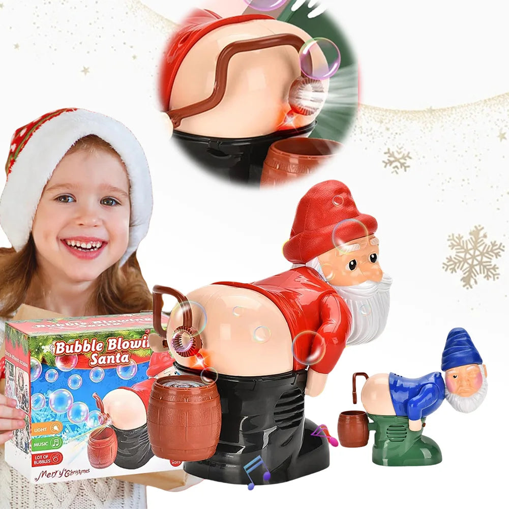 Santa Claus Bubble Machine Christmas Gnomes Bubble Machine Funny Bubble Blower Automatic Fart Bubble Blower Toy Party Favors