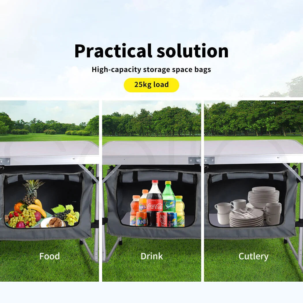 PORIYA Folding Camping Table Picnic Outdoor Foldable Tables Aluminium Portable BBQ Desk