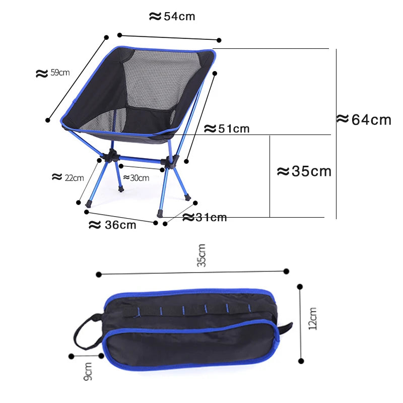 Mini Portable Folding Outdoor Camping Fishing Picnic BBQ Beach Chair Lightweight Seat 3 Colors