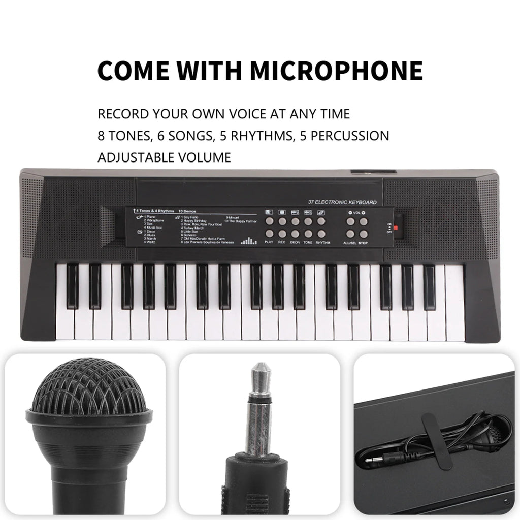 Electric Keyboard 37 Key Piano Children's Musical Instrument  Microphone Recording Function Electric Piano Electric Keyboard