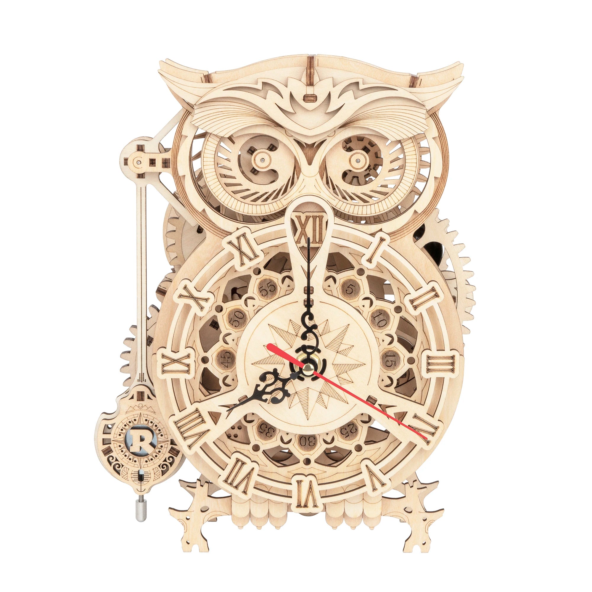 Robotime Rokr 161pcs Creative DIY 3D Owl Clock Wooden Model Building Block Kits Assembly Toy Gift for Children Adult LK503