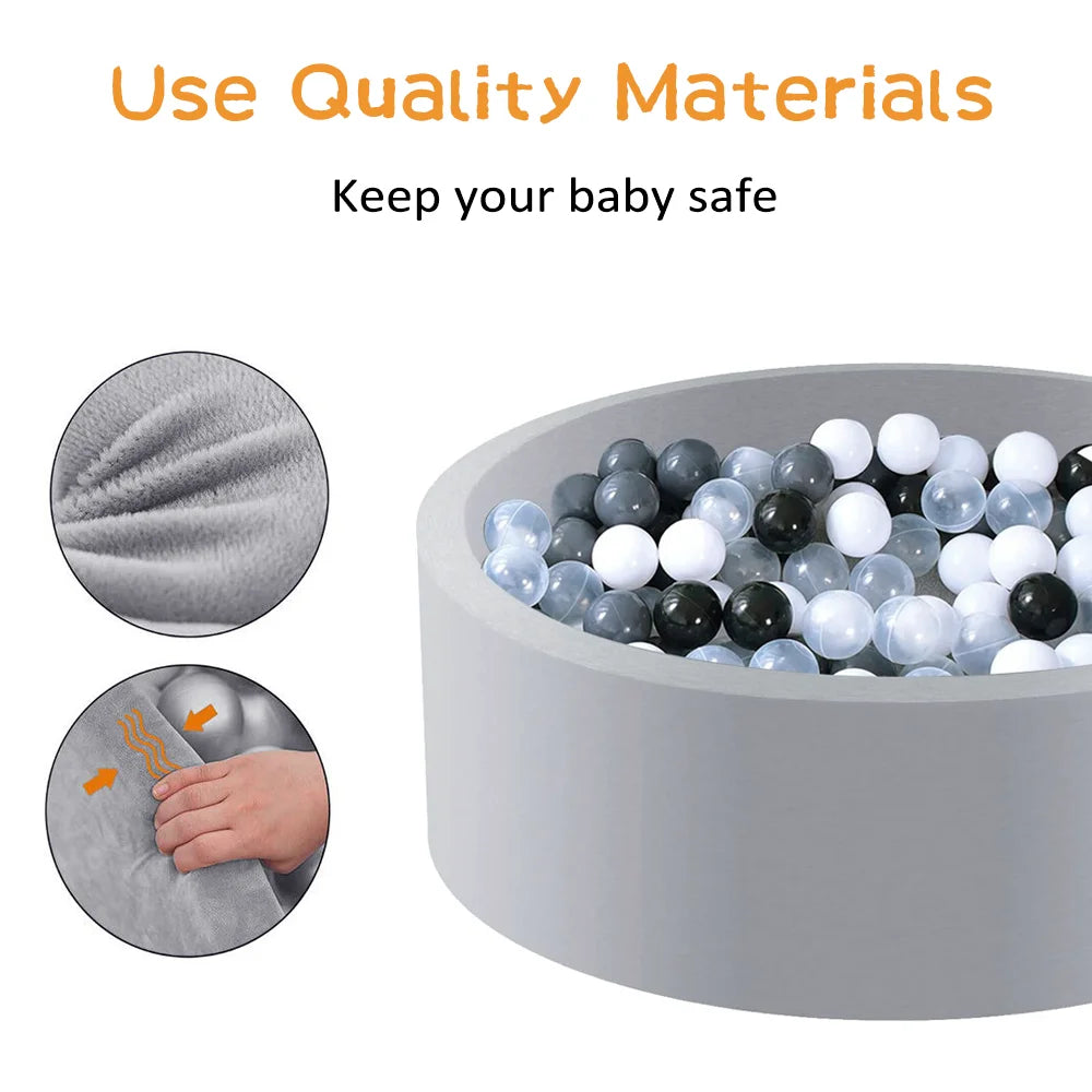 90X30cm Ocean Ball Pit Soft Baby Kids Play Pit Paddling Foam Pool Barrier Toy