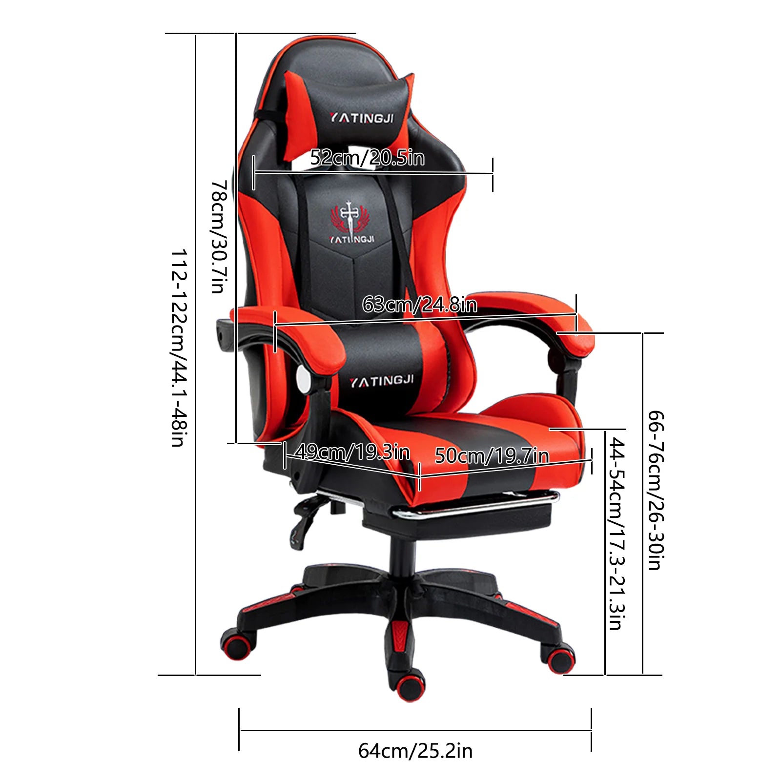 PORIYA Gaming Office Chair Racing Executive Footrest Computer Seat PU Leather