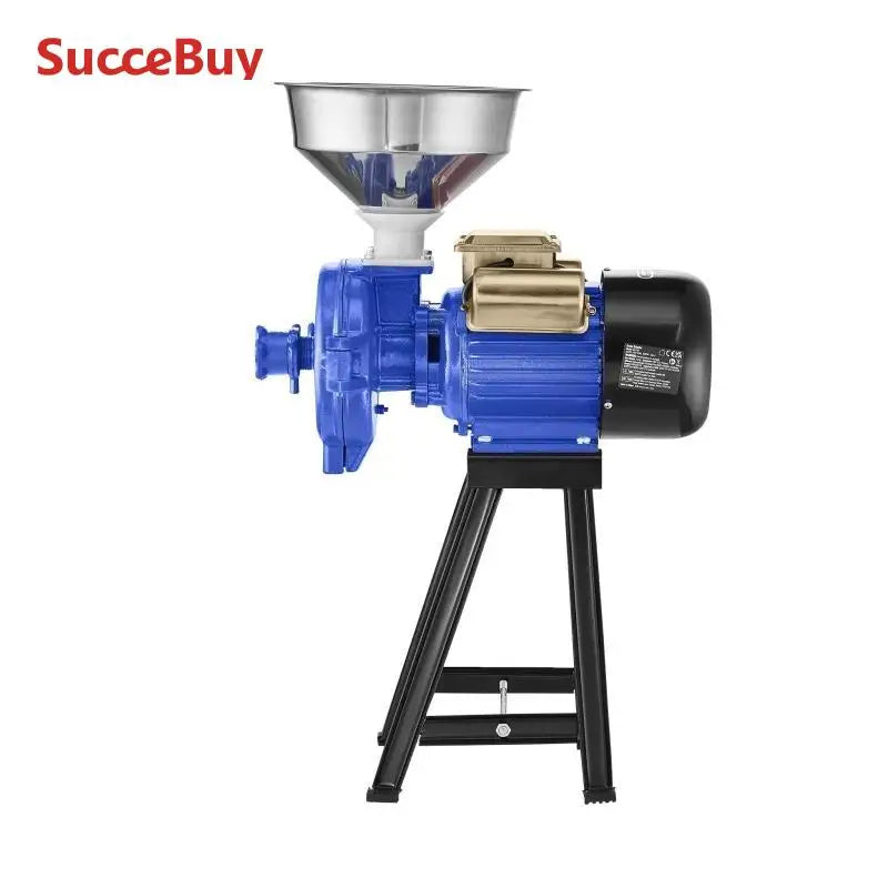 SucceBuy Electric Grain Mill Grinder3000W  Commercial Corn Mill w/Funnel Thickness Adjustable Powder Machine Heavy Duty Grinder