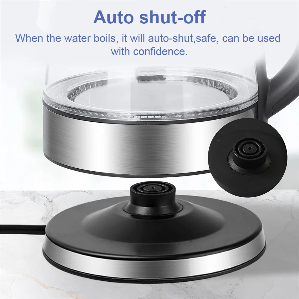 2L Glass Electric Kettle 220V/50Hz Fast Boil Auto Shut-Off for Home Kitchen