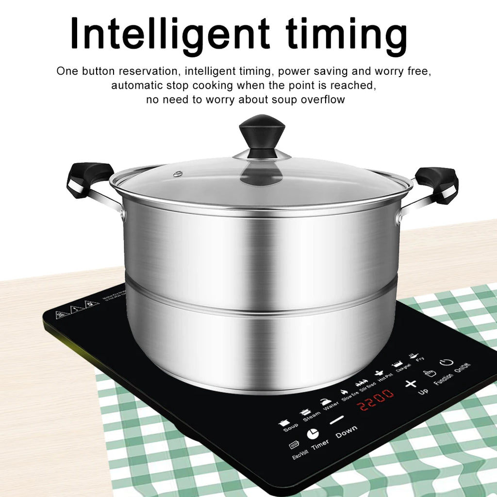 2200W Electric Induction Cooktop Portable Ceramic Glass Cook Top Kitchen Cooker
