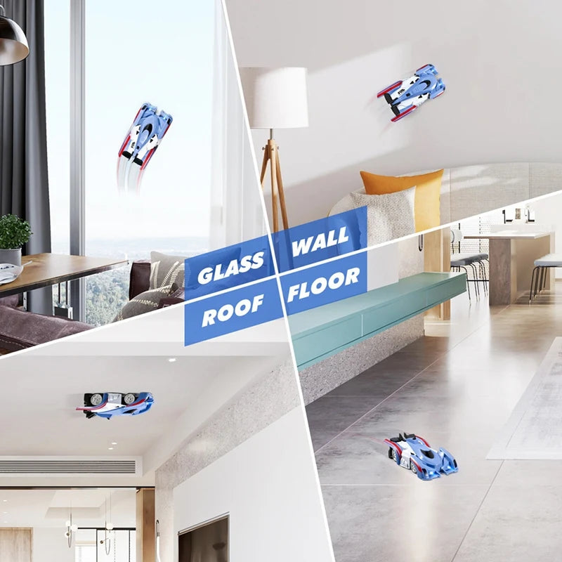 Wall Climbing Remote Control Car With Headlight, Dual Mode 360° Rotating RC Stunt Car Wall  Gift For Kids Birthday
