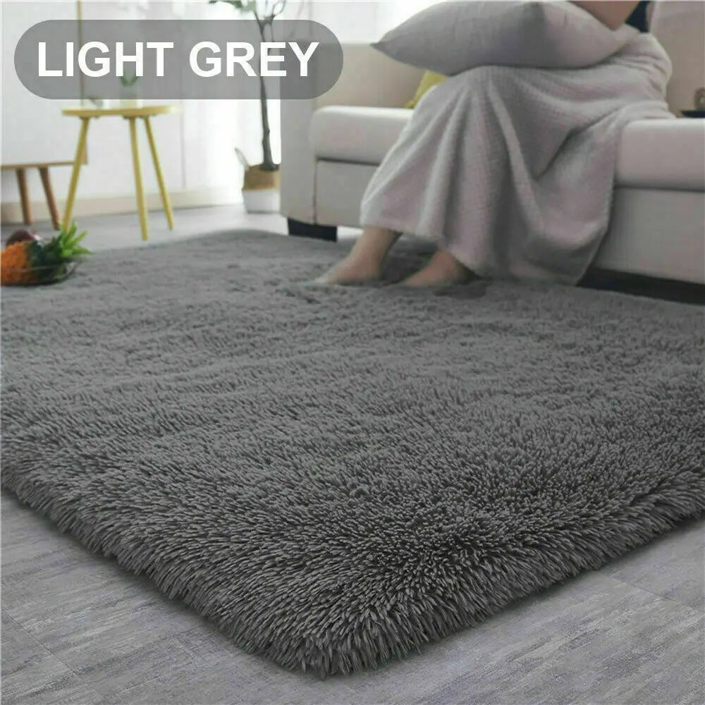 Floor Rug Fluffy Area Carpet Shaggy Extra Soft Thicken Pads Living Room Bedroom