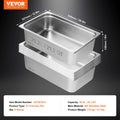 SucceBuy 6Pack Buffet Chafing Dishes 2.5"-6"Deep Steam Table Pan Full Size 0.8mm Thick Stainless Steel Catering Storage Food Pan