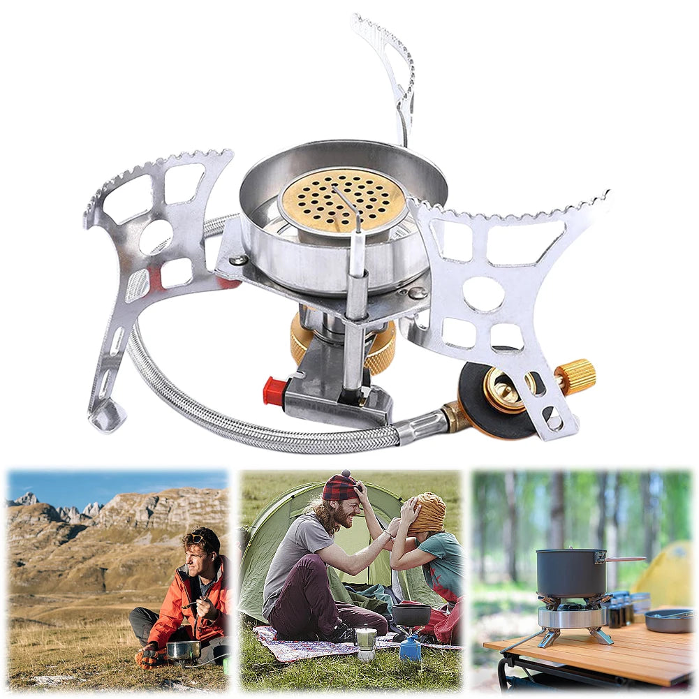 Gas Burner Windproof Portable Gas Stove With Storage Bag Camping Stove For Outdoor Camping Hiking Travelling