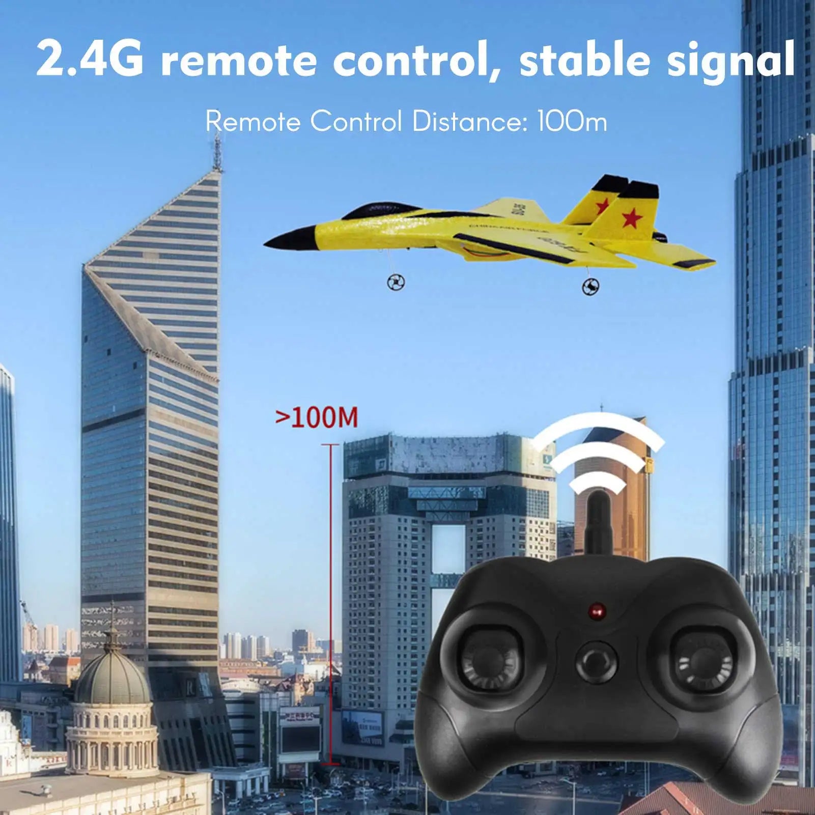2.4GHz RC Plane Gliding SU-35 Aircraft RC Airplane Model EPP Flight Toys 3-axis Gyro Stability for Adults Kids Boys 1 Battery