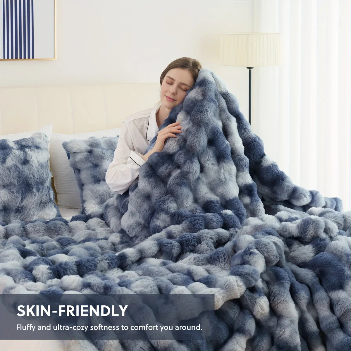 [Cozy|Faux Rabbit] Soft, Warm, 1pc Cozy Faux Rabbit Fleece Blanket | Throw for Bedroom, Guest Room, Living Room 2KG