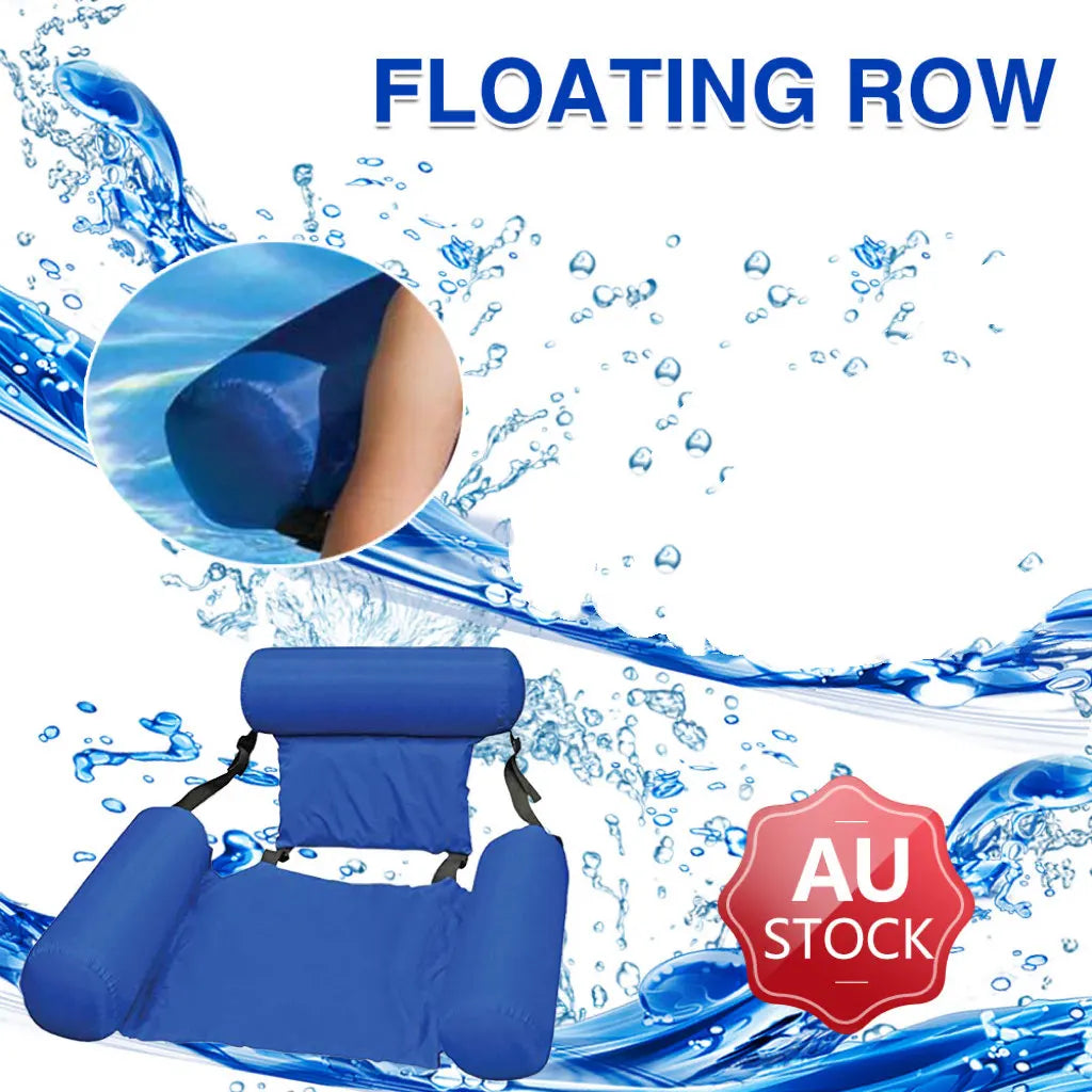 Adult inflatable water lounge chair floating bed  hammock foldable dual backrest floating row