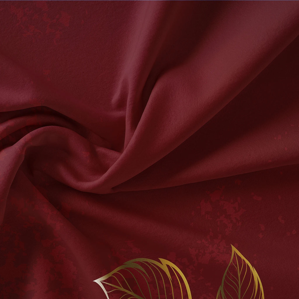 3Pcs Red Gold Rose Duvet Cover Set, 3D Floral Bedding, Soft Microfiber Quilt Cover, Luxury Bedroom Decor,Queen Size,Local Stock